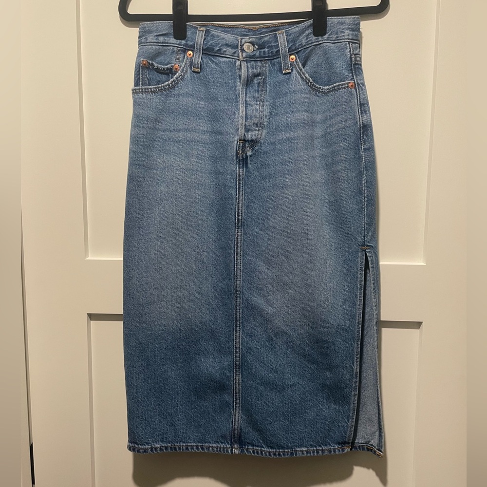 Levi’s Blue Denim Midi Skirt